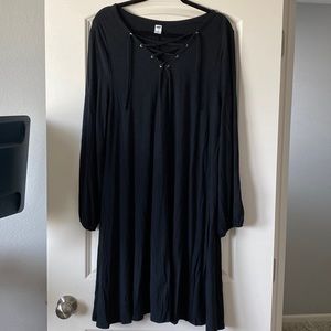 Old Navy - Black Tie-Up Swing Dress